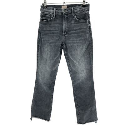 Mother Faded Black The Insider Crop Step Fray Denim Jeans Size 27