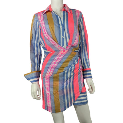 Le Superbe Vibrant Goa Surf Stripe Montmartre Shirtdress Size 0 NWT