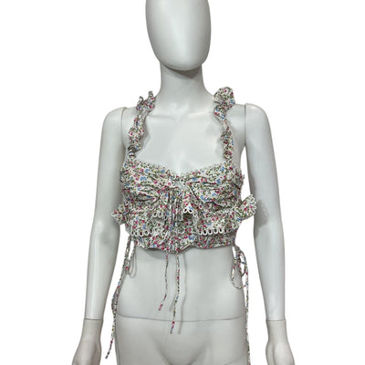 For Love & Lemons Ruffled Floral Gaia Top Size S