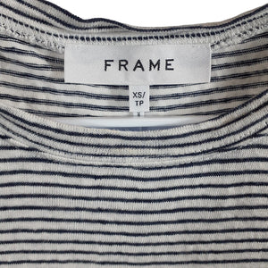 Frame Striped Blanc Mult Side Cinched Muscle Tee Size XS