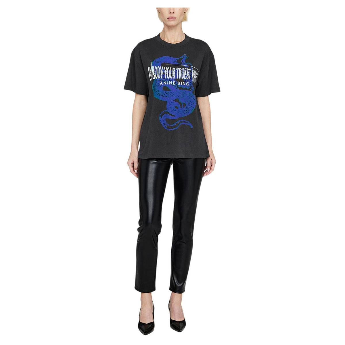 Anine Bing Graphic Black Walker Viper T-Shirt Size XS