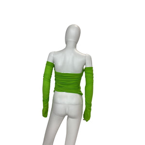 Helmut Lang Twist Green Polyester Long Sleeve Tube Top Size S