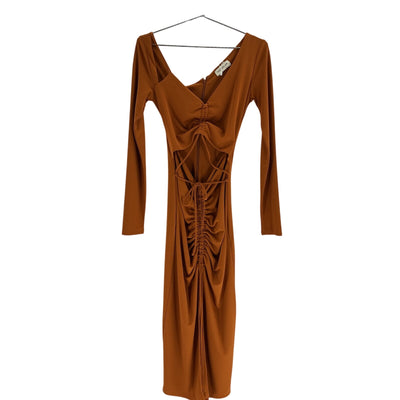 Nicholas Ruched Burnt Orange Shayla Dress Size 4