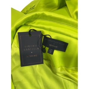 Michael Costello Satin Neon Green Marissa Blazer Size XS NWT