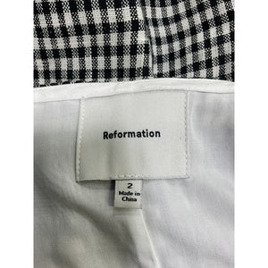 Reformation 'Rory' Black Linen Skirt Size 2