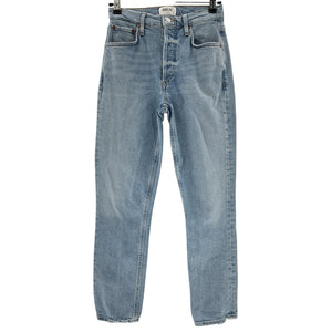 Agolde Classic Blue Riley High Rise Straight Crop Denim Jeans Size 24