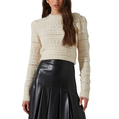 Astr The Label Open-Stitch Beige Pelloni Sweater Size S