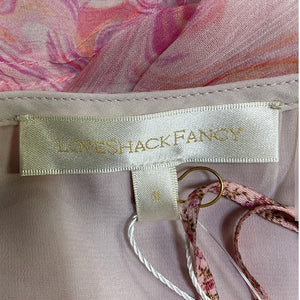 LoveShackFancy Marbled Pink Cookie Midi Dress Size 8 NWT