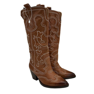 Tony Bianco Western Brown Primrose Boots Size 8.5