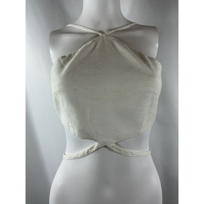 Cult Gaia 'Drew' Cream Linen Top Size S