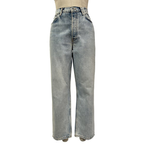 Re/Done Classic Blue Straight-Fit Cropped Denim Jeans Size 27