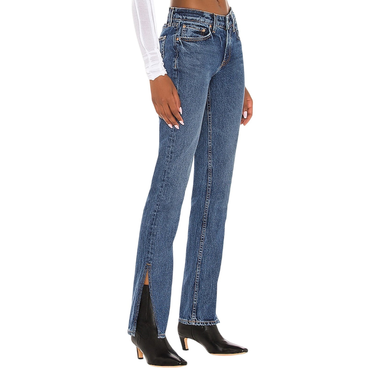 Grlfrnd Classic Blue Hailey Low Rise Slim Boot Denim Jeans Size 26