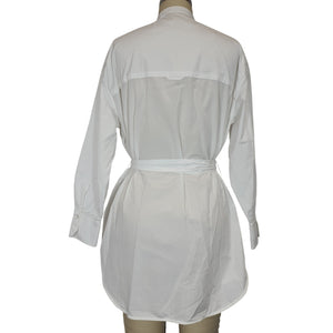 Vince Belted Oversized White Tunic Size XS Blouse