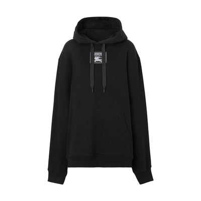 Burberry Logo Patch Black Vivienne Hooded Size Small Sweatshirt NWT