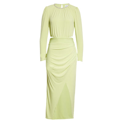 Self-Portrait Embellished Green Cutout Long Sleeve Midi Dress Size 2