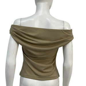 L'Academie Off-Shoulder Beige Fio Top Size XS