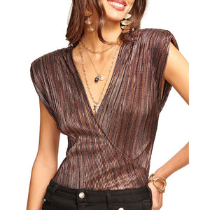 Ramy Brook 'Serena' Blue V Neck Sleeveless Top Size S