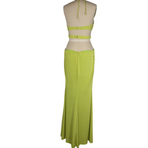 Katie May Cutout Lime Green Sloane Gown Size L