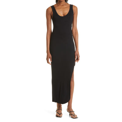 The Range Sleeveless Black Rib Knit Midi Dress Size S