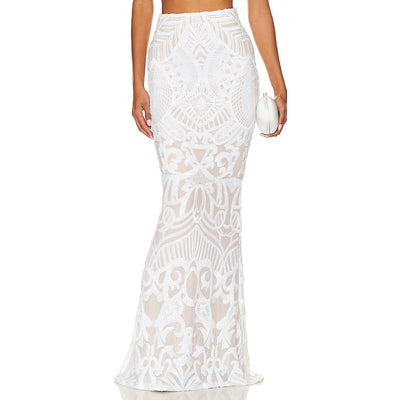 Nookie Embellished White Mon Cherie Skirt Size XS