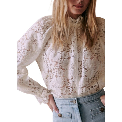 Sézane Romantic White Sheila Blouse Size 42