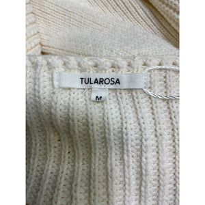 Tularosa Ribbed Cream Mia Surplice Mini Dress Size M
