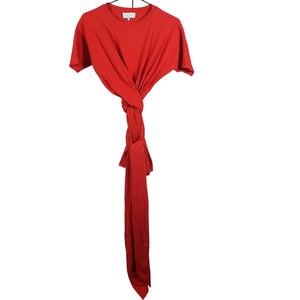 L'Academie Knotted Red Orange Nani Mini Size S Dress