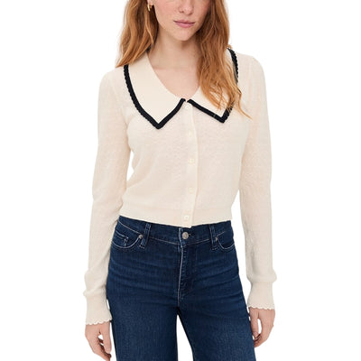 Frame Cashmere Beige Sailor Collar Cardigan Size M