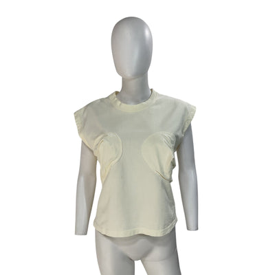 Marc Jacobs Structured Cream Seamed Up T-Shirt Size L