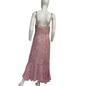 LoveShackFancy Marbled Pink Cookie Midi Dress Size 8 NWT