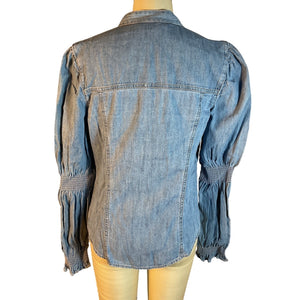 Veronica Beard Chambray Blue Dalton Blouse Size 4 NWT