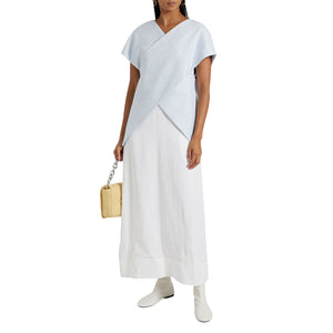 Rosetta Getty Minimalist Blue Crossover Melange Jersey Size S Top