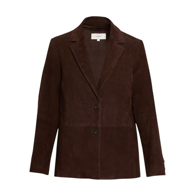 Vince Tailored Brown Single Breasted Suede Blazer Size 10 NWT