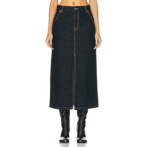 Helmut Lang Classic Blue Slit Midi Size 26 Skirt