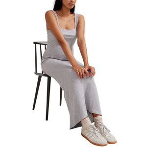 Hatch Stretch Ribbed Gray Long Body Tank Size 1 Dress
