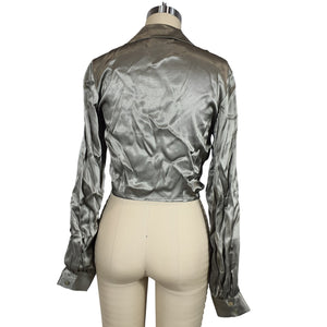 L*space Satin Olive Gwen Wrap Size S Blouse