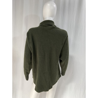 Autumn Cashmere Green Long Sleve Cashmere Blend Knitted Shirt Size S