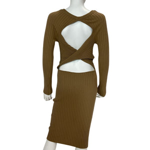 Valentina Shah Ribbed Beige Dame Dress Size M / L