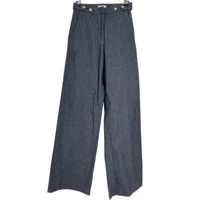 Sandro Classic Blue Sailor Wide Leg Pants Size 34 EU / US 2
