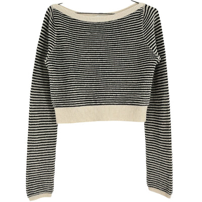Reformation Cozy Multicolor Boatneck Cropped Sweater Size L
