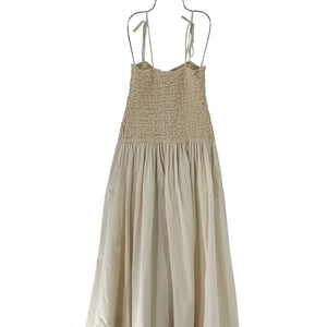 Lpa Smocked Beige Stacci Dress Size M