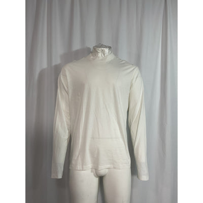 John Elliott Cotton White Cashmere Mock Neck Size XL