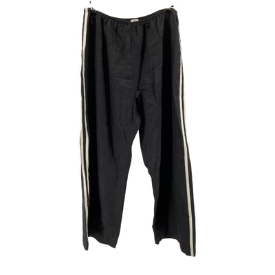 Donni. 'The Linen' Black Crop Stripe Pant Size XL