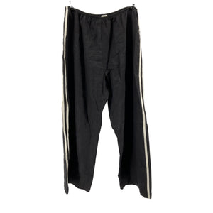 Donni. 'The Linen' Black Crop Stripe Pant Size XL