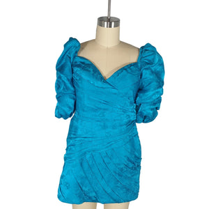 Ronny Kobo Ruched Teal Dawson Dress Size M