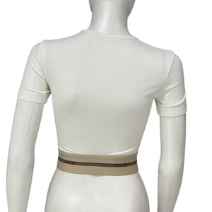 Helmut Lang Fitted White Cropped Tee Size S