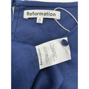 Reformation 'Jessi' Blue Linen Dress Size 10