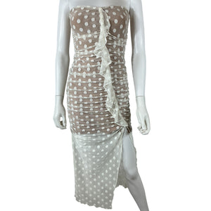 Majorelle Polka Dot White Brady Dress Size M