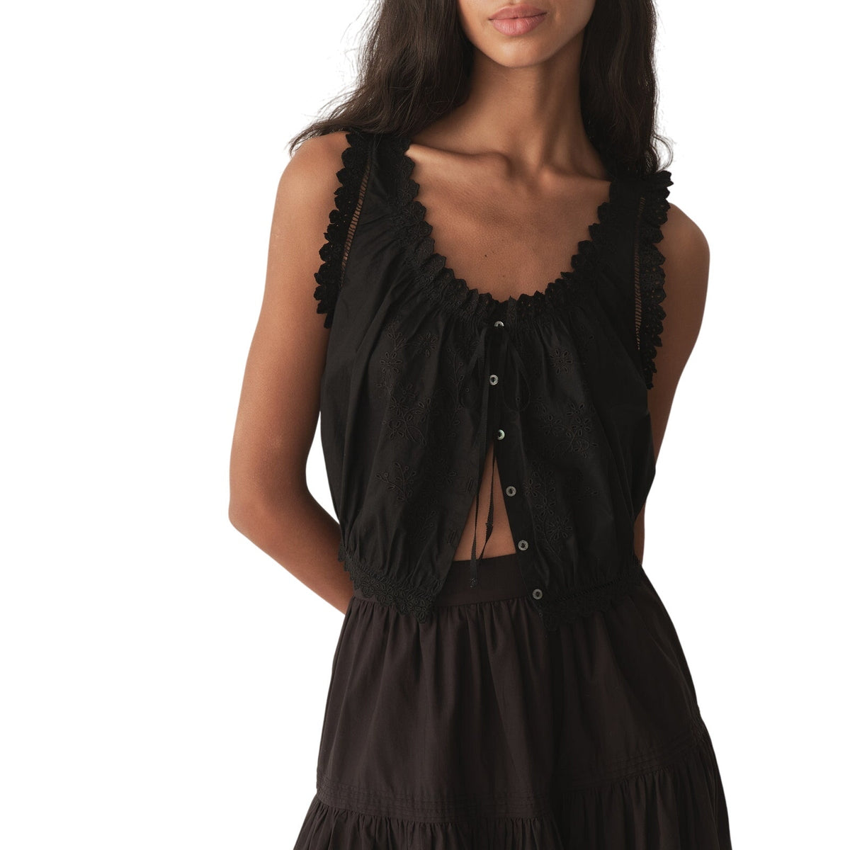 Dôen 'Traveler' Black Cotton Top Size S