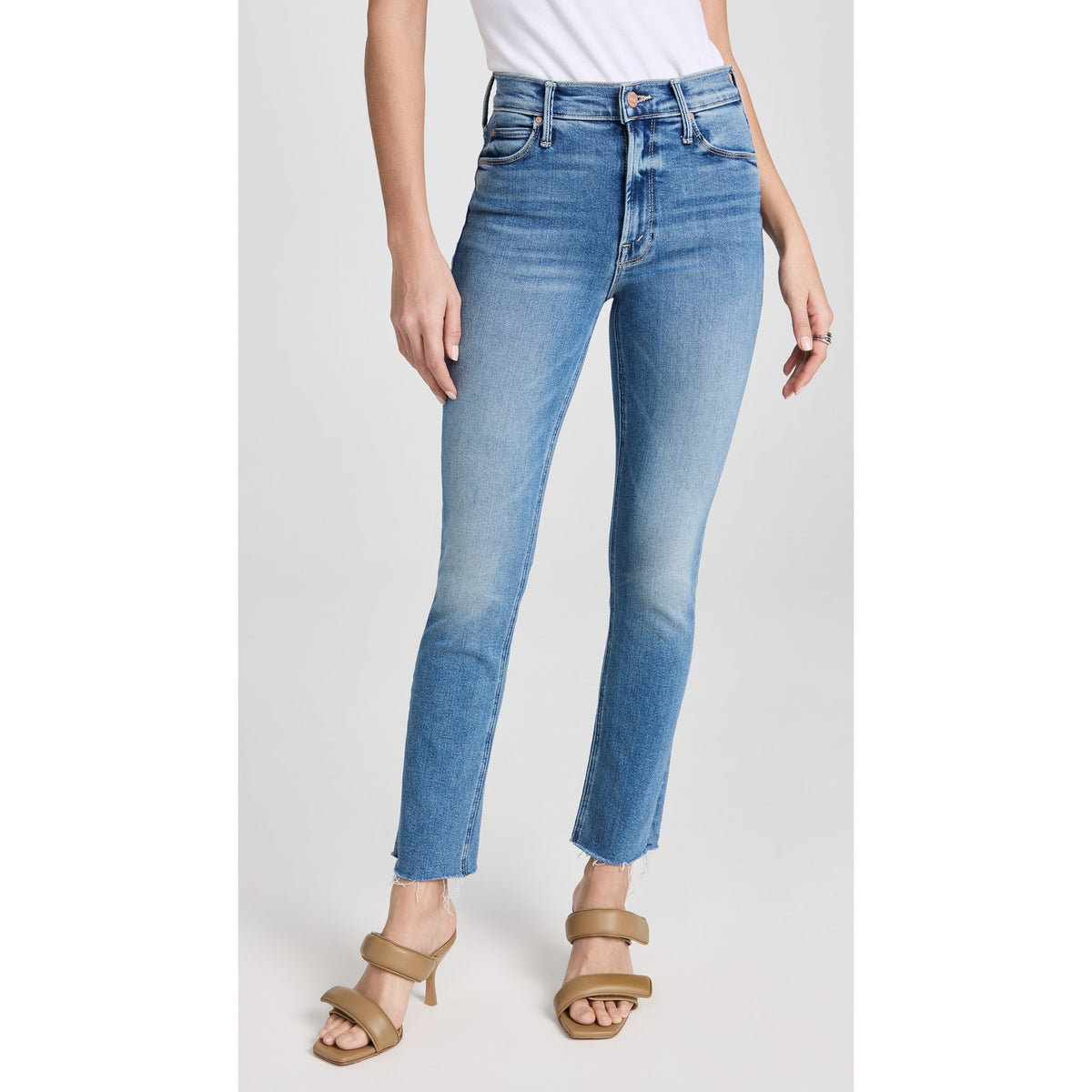 Mother Mid Rise 'Dazzler' Ankle Fray Denim Jeans Size 25
